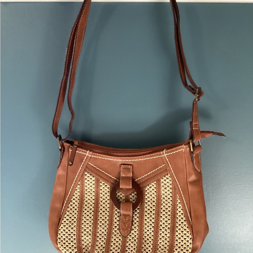 boc Brown and Tan Woven Shoulder Bag
